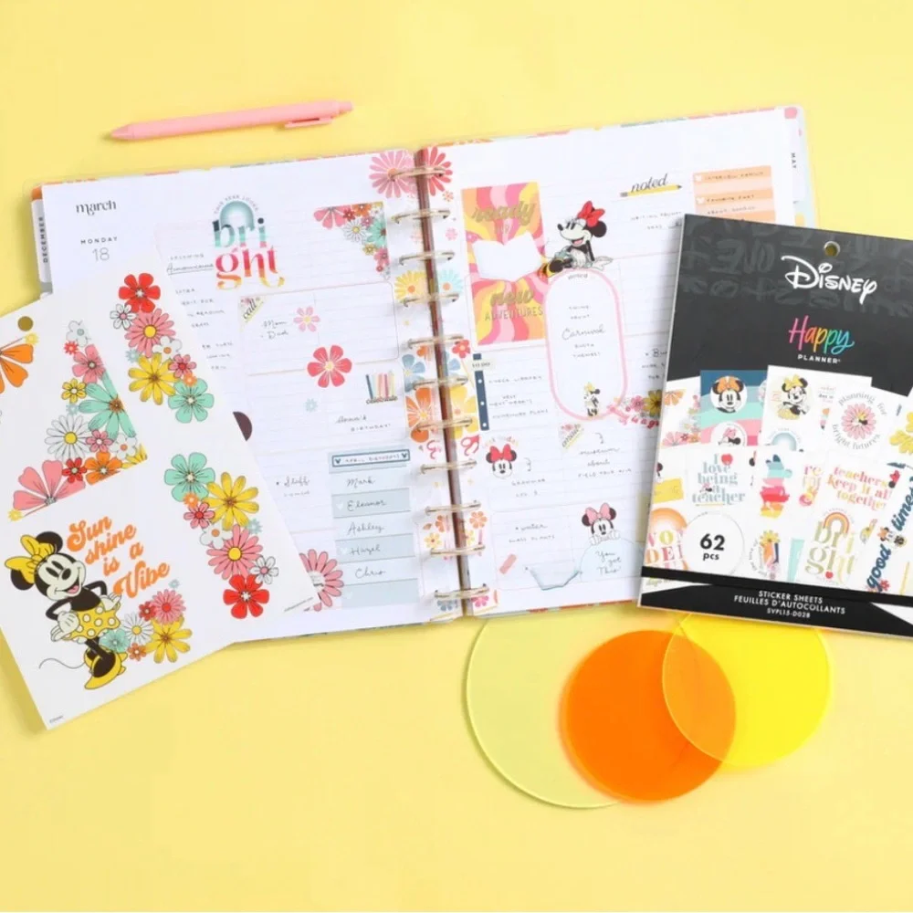 NWT- The Happy Planner LARGE VALUE PACK STICKERS-Disney Sunny Minnie Teacher